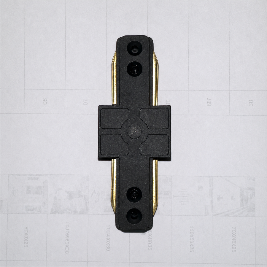 Rail connector SN203BK, 9x3.5x1.5cm, Plastic and Copper, Black