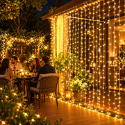 LED Light Curtain Christmas installation, warm light, 300 x 300cm, 300 LEDs