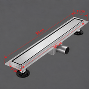 Floor Gutter Type Siphon 7 x 90 cm, Stainless Steel 304, Silver