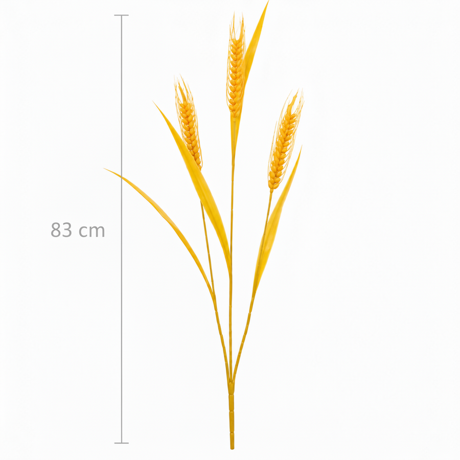 Artificial Plant Ornamental Grass, 83 cm, with 3 Wires, Wheat Spice, Yellow, No Pot