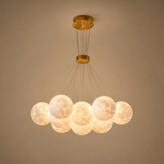 MODERN LOFT Chandelier Bagliore, Globe, 9xE27, Adjustable Height, Gold