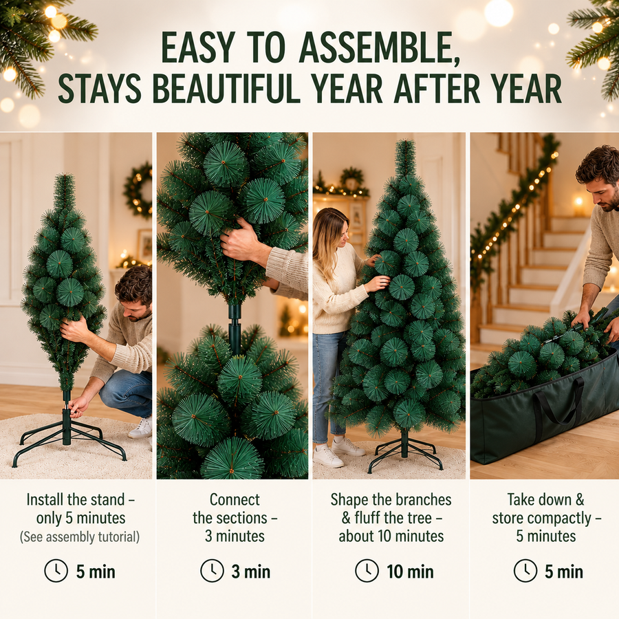 Artificial Fir Tree MANIITSOQ, 180 cm, 220 tips, Metal Support, Green