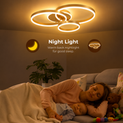 LED chandelier with remote control RIGA LILITH 68W, 3 Circles, Cold/Warm/Neutral light, Dimmable, Shiny Gold