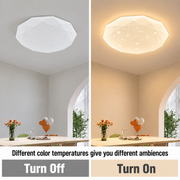 Hexagon LED ceiling light 35 cm, 32W, 3000K / 4000K / 6000K, White, Metal and Acrylic