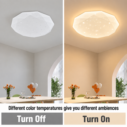 Hexagon LED ceiling light 35 cm, 32W, 3000K / 4000K / 6000K, White, Metal and Acrylic