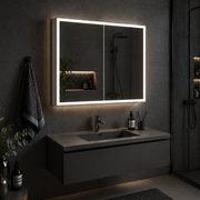 LED Mirror with Cabinet MODA 60x70 cm White Perimeter Lighting and Touch Sensor