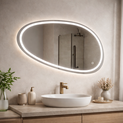 LED mirror, 80x45cm, Disegno Touch Marcello, Demister System, Dimmable