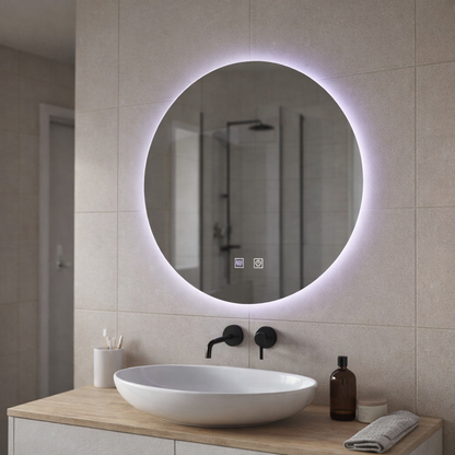 Round LED mirror, 70cm, Isolda, Touch, Demister system