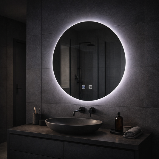 Round LED mirror, 70cm, Isolda, Touch, Demister system