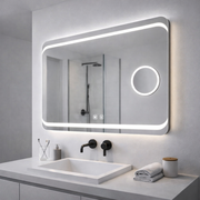 Rectangular LED mirror, 80x60cm, Stella Touch, Demister System
