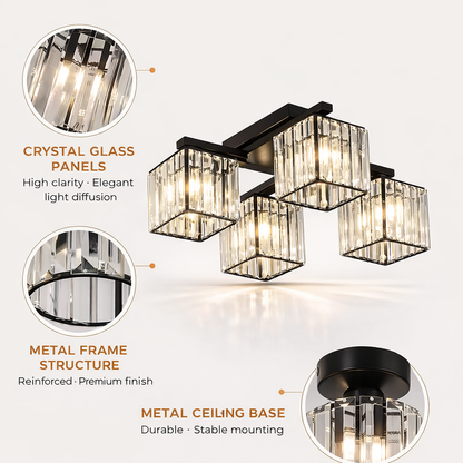 Georgian Chandelier 1x E27 Black