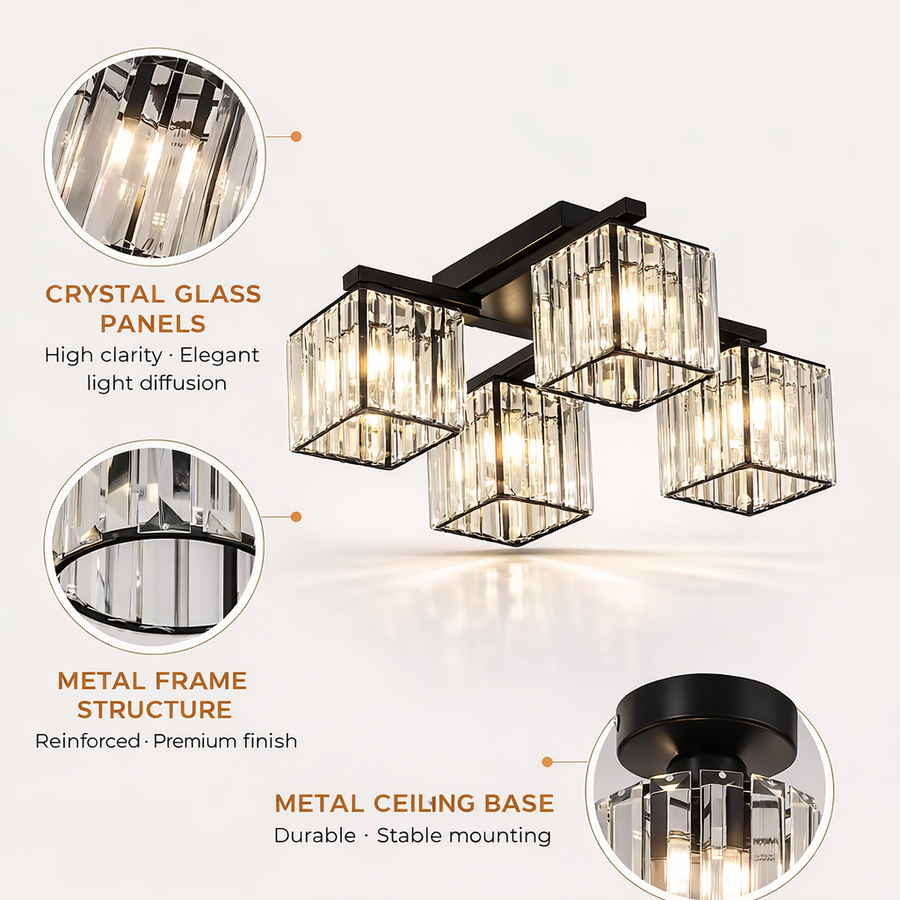 Georgian Chandelier 1x E27 Black