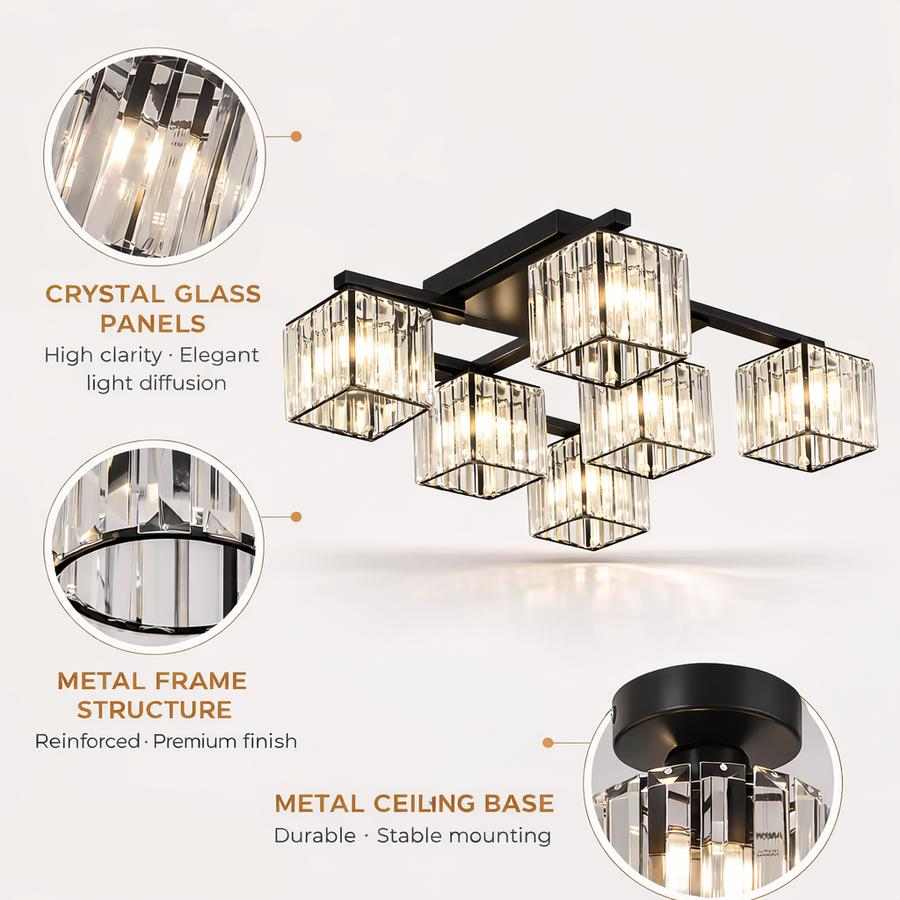 Georgian Chandelier 1x E27 Black