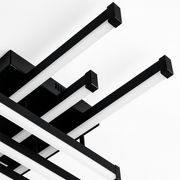 LED Chandelier with Remote Control LINEX, 63W, 6 Elements, Linear, Cold/Warm/Neutral light, Dimmable, Black