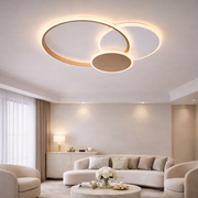 LED chandelier with remote control KILLIAN 46W, 3 Circles, Cold/Warm/Neutral light 3000K/4000K/6000K, Dimmable, White Gold
