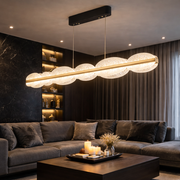 Suspended LED chandelier with remote control ISOTTA 105W, Cold/Warm/Neutral light 3000K/4000K/6000K, Dimmable, Adjustable height, Black and Silver, Metal and Crystal