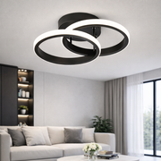 LED Chandelier VERTEX CIRCULA 21W, 2 Circles, Metal Frames, Cold/Warm/Neutral Light 3000K/4000K/6000K, Black, Metal