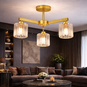 Modern Classic Chandelier LC110/3GD with Crystal, 3x E27, Gold, Metal and Crystal