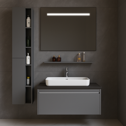 Annelise Furniture Set With LED Mirror, Wardrobe PV0017T/60 Grey