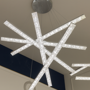 Suspended LED chandelier with remote control and crystal LIBORIA 64W, Cold/Warm/Neutral light, Dimmable, Shiny Chrome