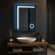 Rectangular LED mirror, 60x80cm, Linea Touch, Demister System, Dimmable