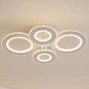 LED chandelier with remote control and crystal NOVA ROTONDA RGB 86W, 4 Circles, Cold/Warm/Neutral light, Dimmable, White