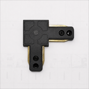 Rail connector SN204BK, 6.5x6.5x1.5cm, Plastic and Copper, Black