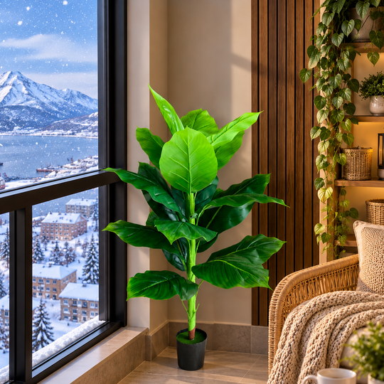 Musa Banana Type Artificial Plant, 130 cm, Green