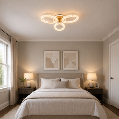 LED chandelier with remote control VEYRO, 39W, Cold/Warm/Neutral Light, Dimmable, Gold