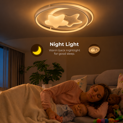 LED chandelier with remote control ISTARAVSHAN, Shape of Heavenly Bodies, 87W, Cold/Warm/Neutral light, Dimmable, White