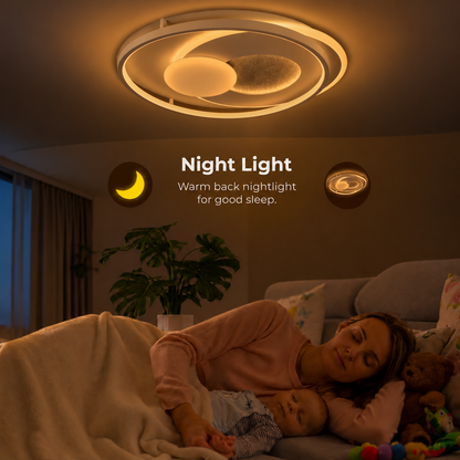 LED chandelier with remote control ISTARAVSHAN, Round shape, 86W, Cold/Warm/Neutral light, Dimmable, White