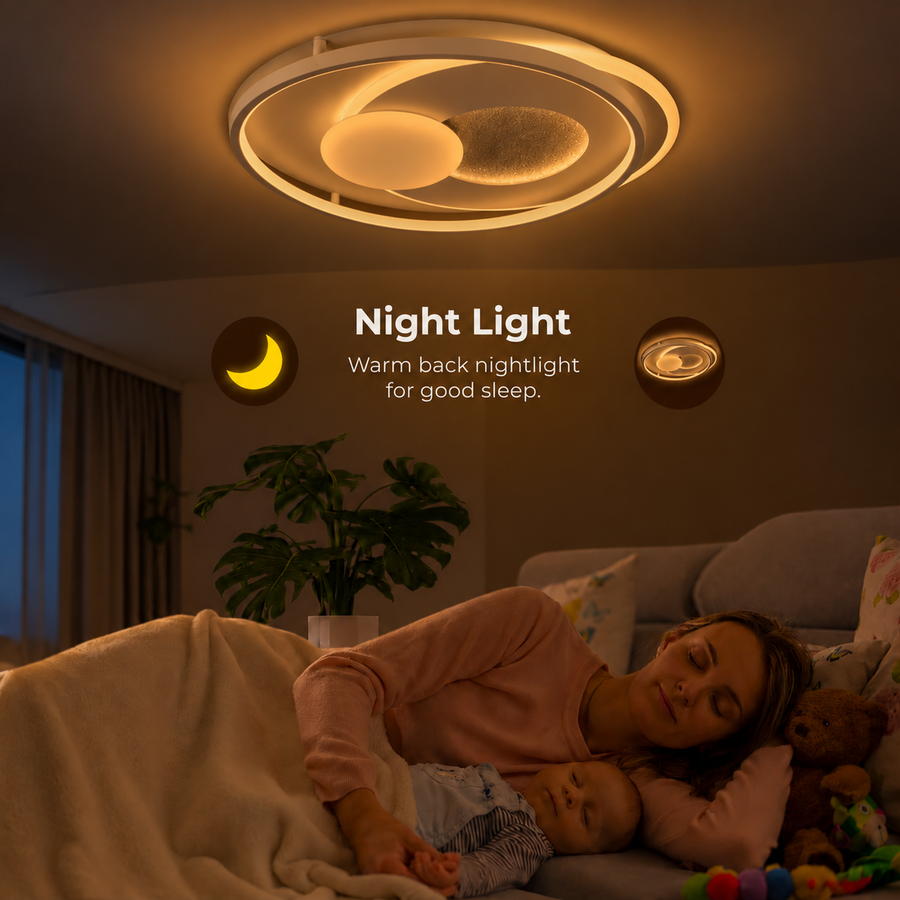 LED chandelier with remote control ISTARAVSHAN, Round shape, 86W, Cold/Warm/Neutral light, Dimmable, White