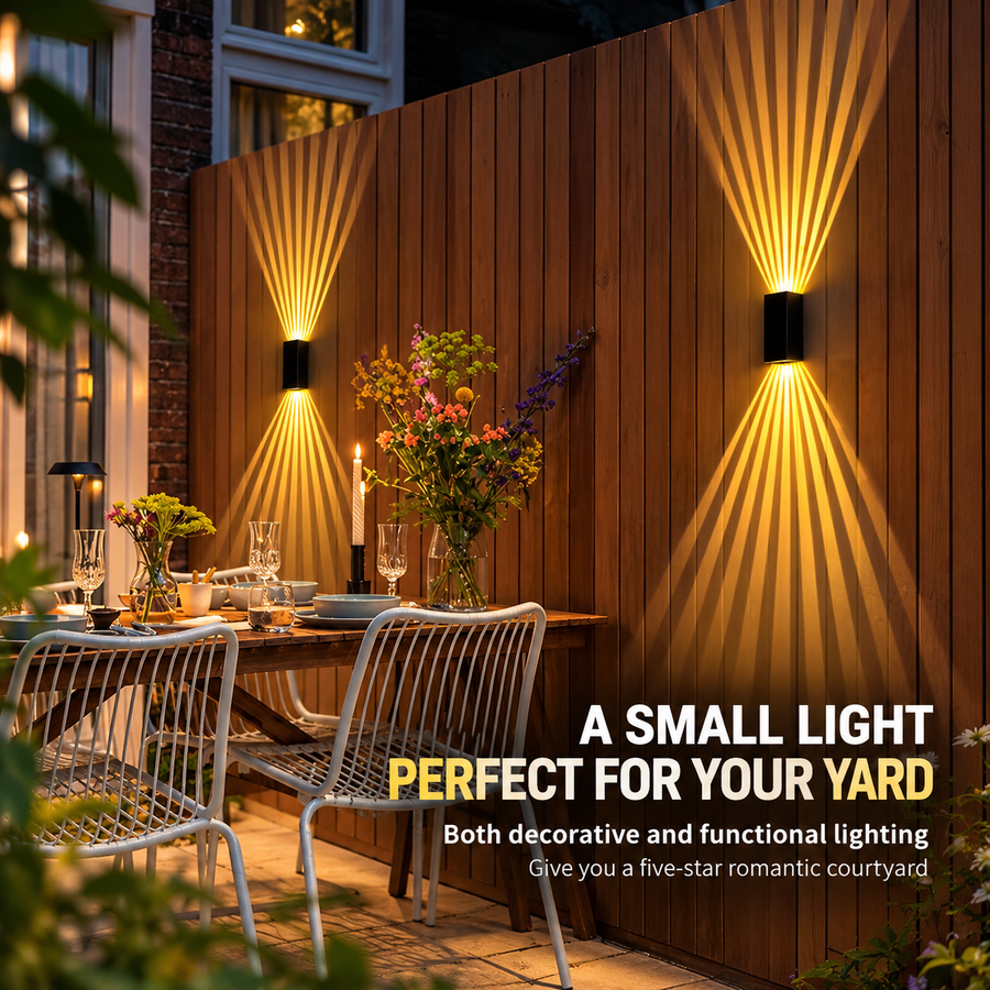 ZARAFSHON Outdoor LED Wall Light, 8W, Warm Light, IP65, Aluminum, Black