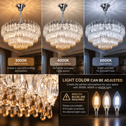 Crystal Chandelier MAJESTIC Regalis 21x E14, Diameter 80cm, Shiny Chrome, Adjustable Height