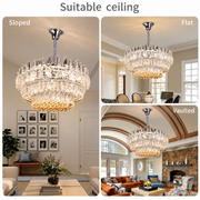 Crystal Chandelier MAJESTIC Magno 15x E14, Diameter 60cm, Shiny Chrome, Adjustable Height