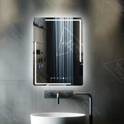 Mirror LED rectangular 60x80cm rayonnement motionglow marcello system disabling & thermometer Dimable thermometer