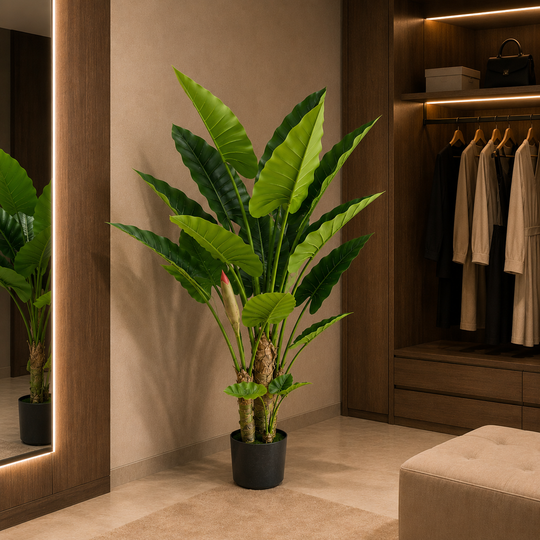 Artificial Plant Type Alocasia, 3 stems, 160 cm, Green