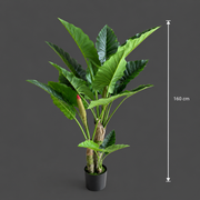 Decorațiune Alocasia, 3 tulpini, Plastic, 160 cm, Verde