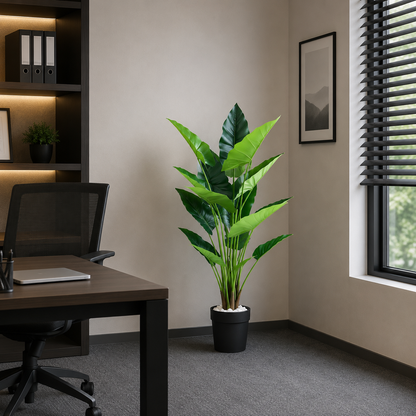 Decorațiune Alocasia, 12 frunze, Plastic, 150 cm, Verde