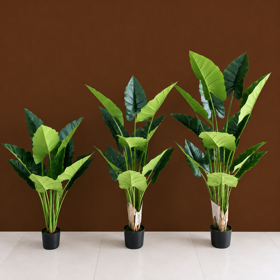 Decorațiune Alocasia, 14 frunze, Plastic, 170 cm, Verde
