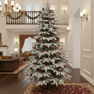 Artificial CRAN fir tree, 150 cm, 320 tips, Green and White
