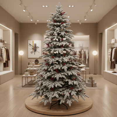 Artificial CRAN fir tree, 180 cm, 505 tips, Green and White