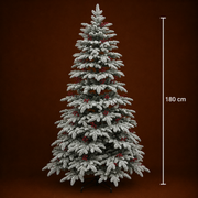 Decorațiune Brad Artificial CRAN, 180 cm, 505 vârfuri, Plastic, Verde si Alb