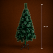 Decorațiune Brad Artificial MANIITSOQ, 180 cm, 220 vârfuri, Suport Metalic, Plastic, Verde