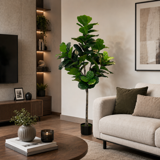 Artificial Plant Tree Type Ficus, 180 cm, Green, with Pot