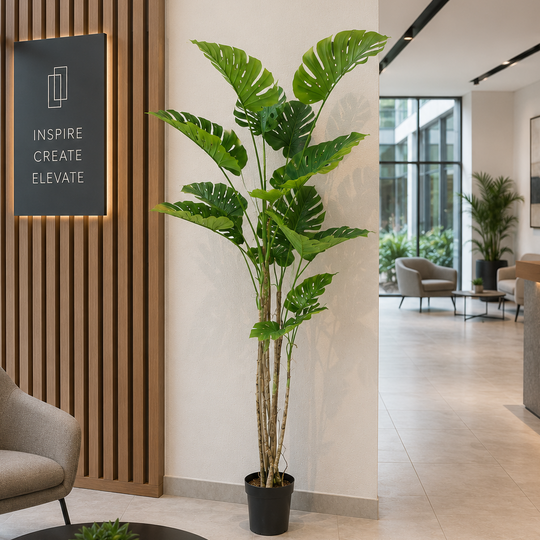 Artificial Plant Type Monstera Deliciosa, 12 leaves, 190 cm, Green