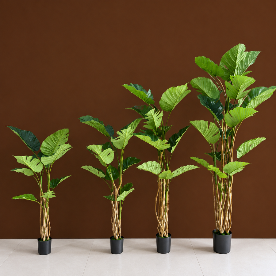 Decorațiune Monstera Deliciosa, 17 frunze, Plastic, 220 cm, Verde