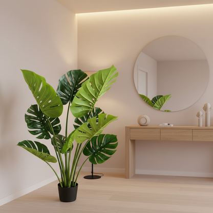 Decorațiune Monstrosa Deliciosa Artificial, Plastic, 120 cm, Verde