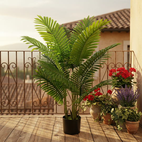 Artificial Areca Palm Type Plant, 12 leaves, 120 cm, Green