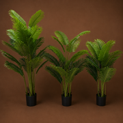 Decorațiune Palmier Areca, Plastic, 15 frunze, 150 cm, Verde